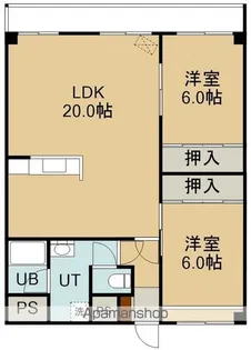 グロリアハイツ若松【3階】の間取り